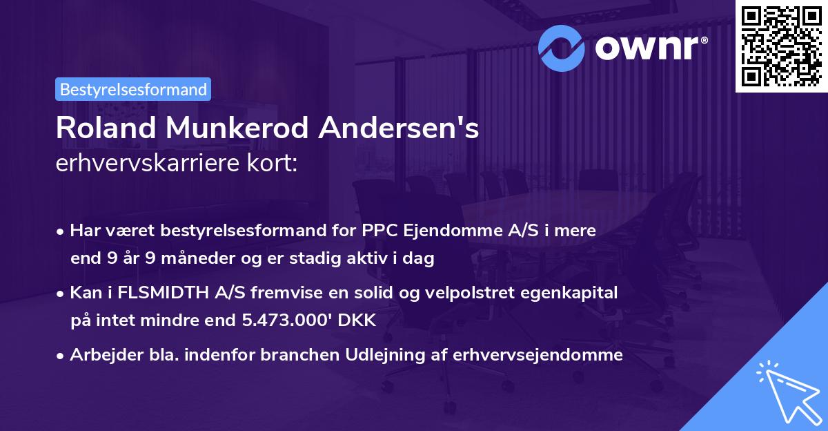 Roland Munkerod Andersen's erhvervskarriere kort