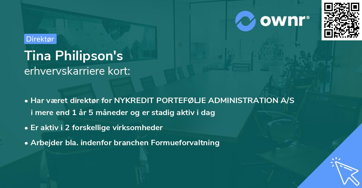 Tina Philipson's erhvervskarriere kort