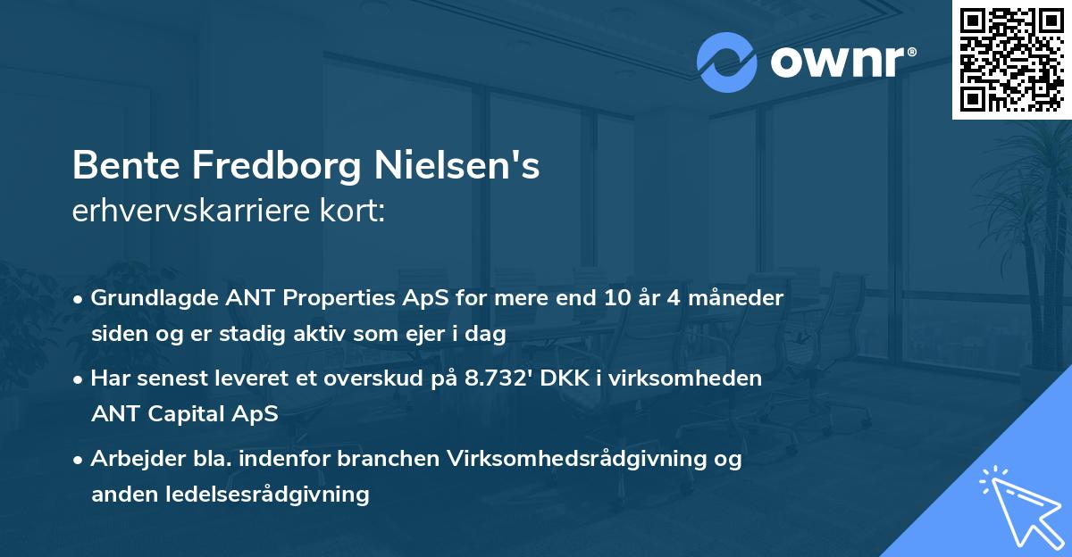 Bente Fredborg Nielsen's erhvervskarriere kort