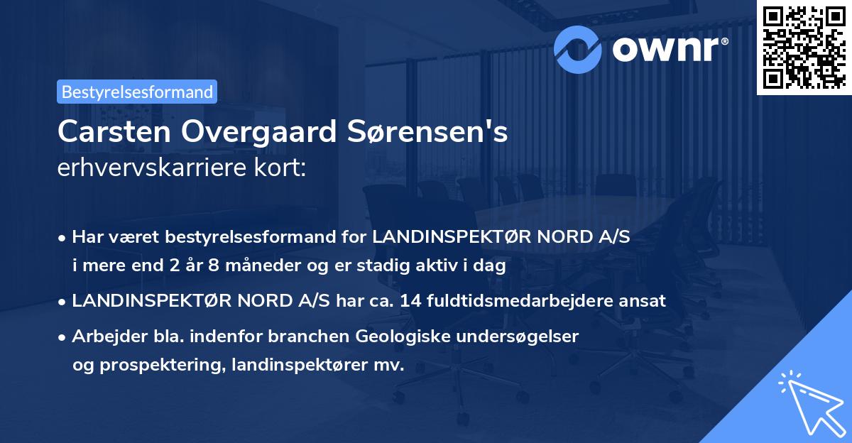 Carsten Overgaard Sørensen's erhvervskarriere kort