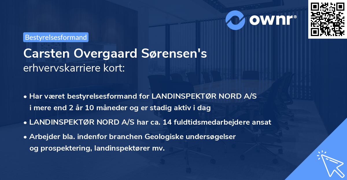 Carsten Overgaard Sørensen's erhvervskarriere kort