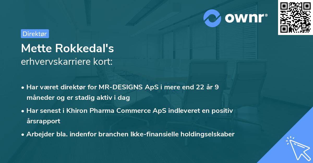 Mette Rokkedal's erhvervskarriere kort
