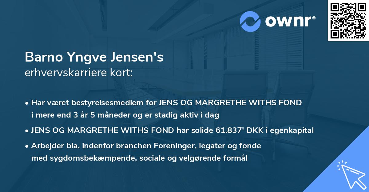 Barno Yngve Jensen's erhvervskarriere kort