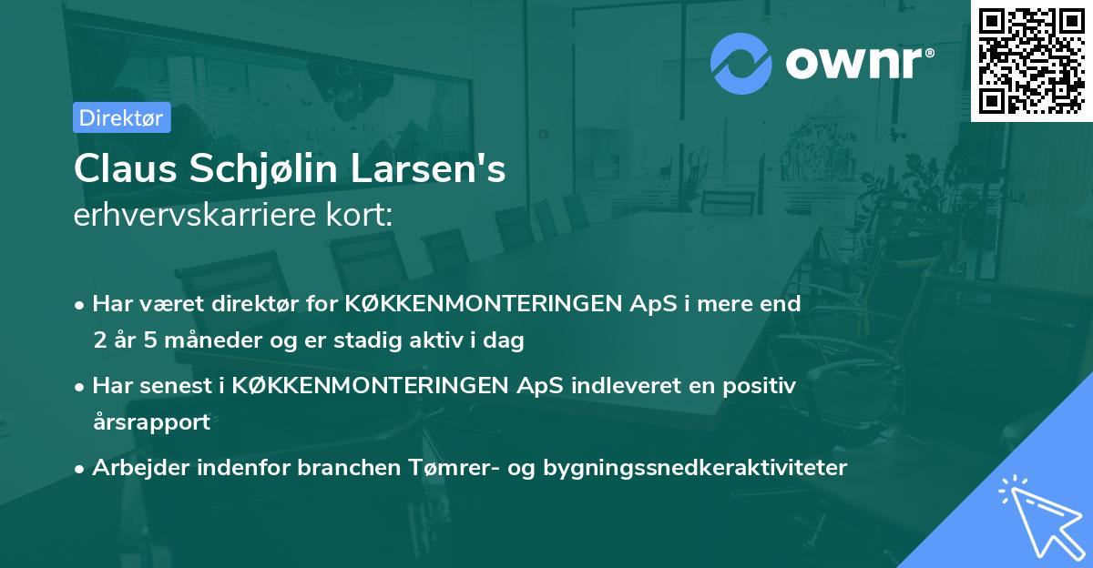 Claus Schjølin Larsen's erhvervskarriere kort