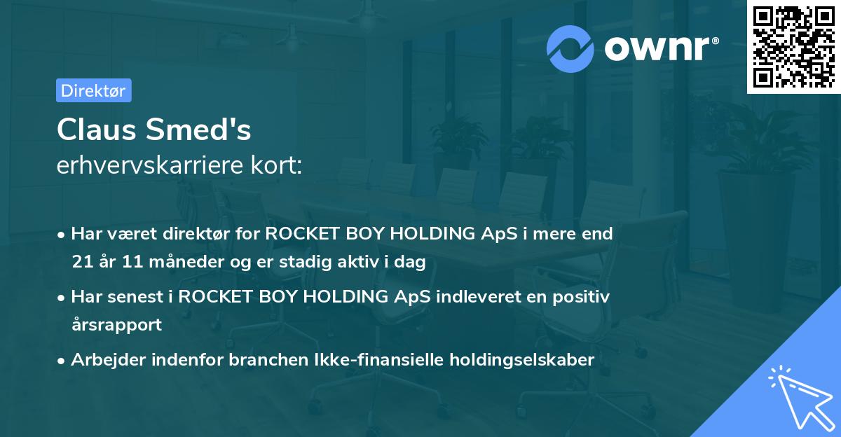 Claus Smed's erhvervskarriere kort