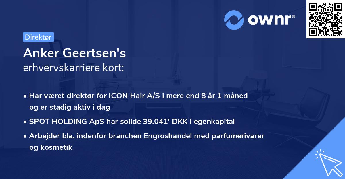 Anker Geertsen's erhvervskarriere kort