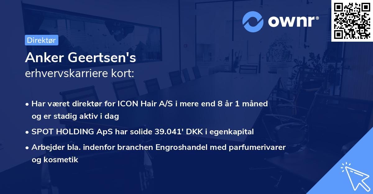 Anker Geertsen's erhvervskarriere kort