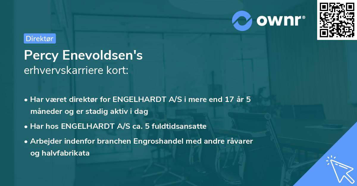 Percy Enevoldsen's erhvervskarriere kort