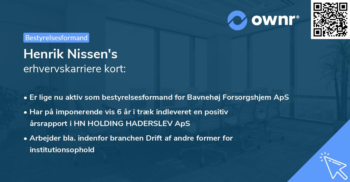 Henrik Nissen's erhvervskarriere kort