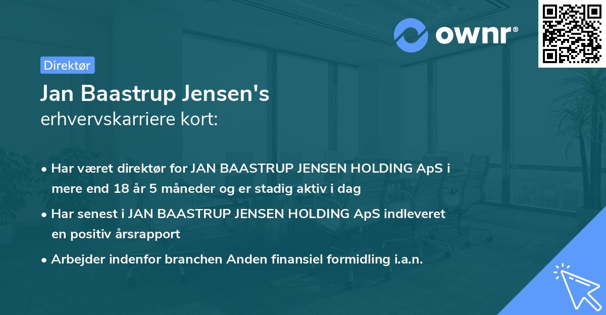 Jan Baastrup Jensen's erhvervskarriere kort