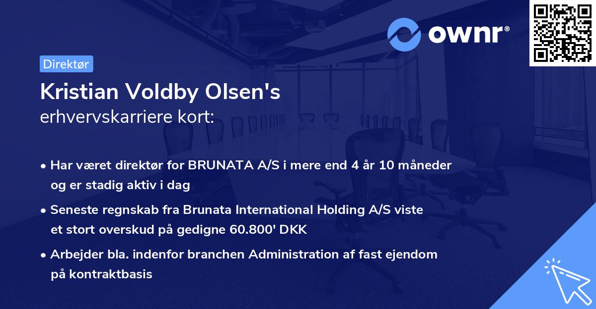 Kristian Voldby Olsen's erhvervskarriere kort