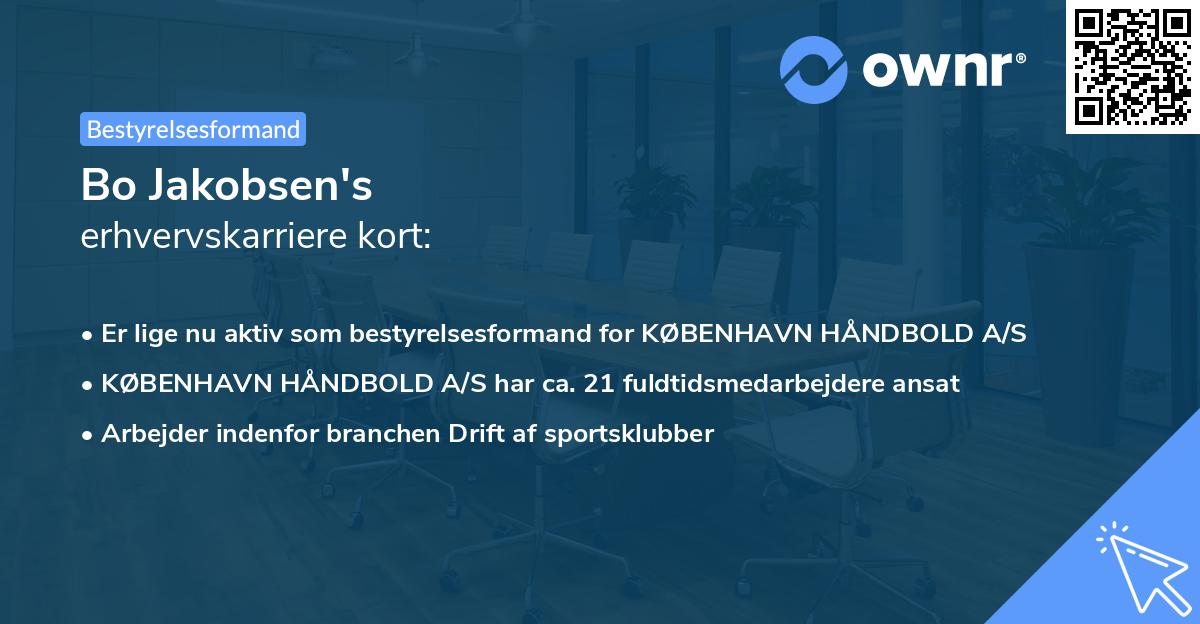 Bo Jakobsen's erhvervskarriere kort