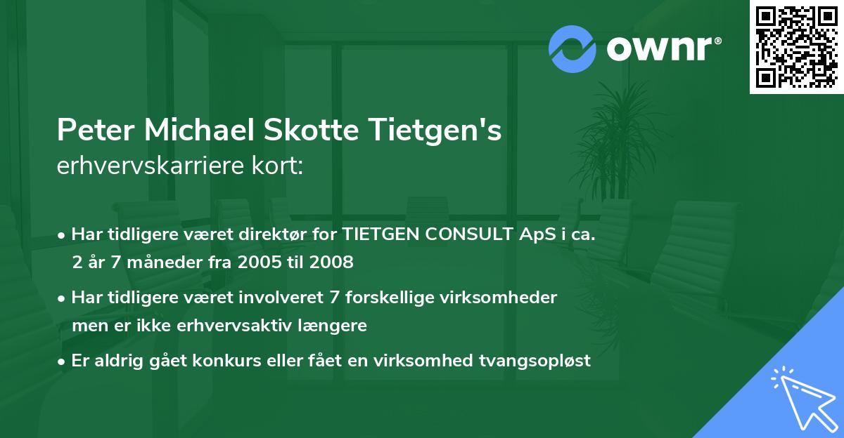 Peter Michael Skotte Tietgen's erhvervskarriere kort