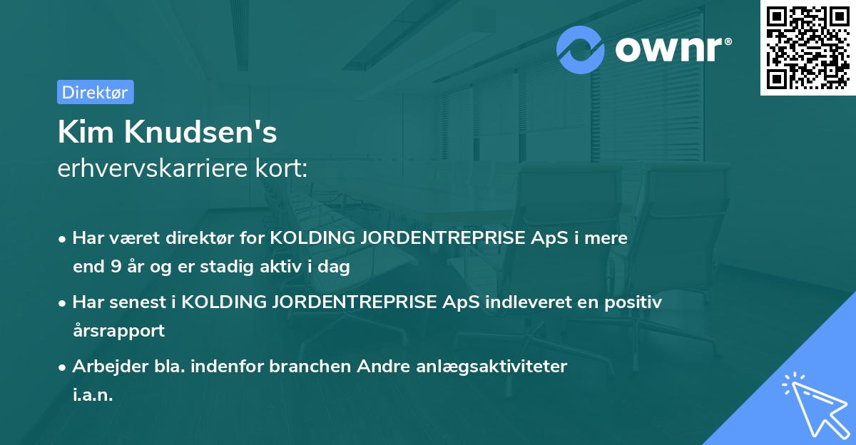 Kim Knudsen's erhvervskarriere kort