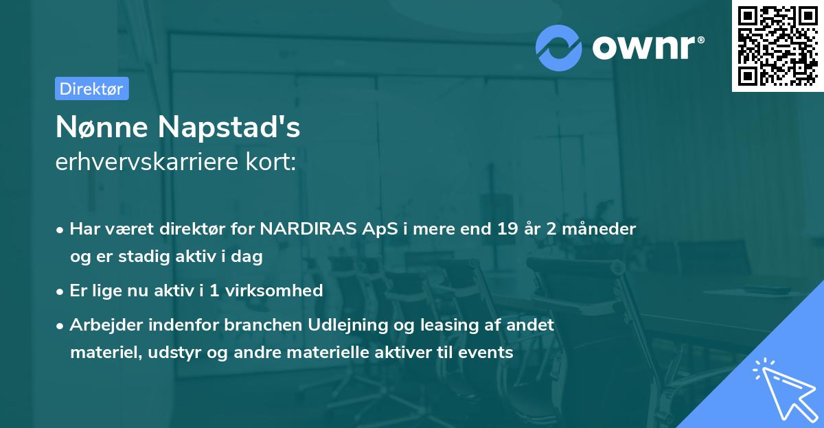 Nønne Napstad's erhvervskarriere kort