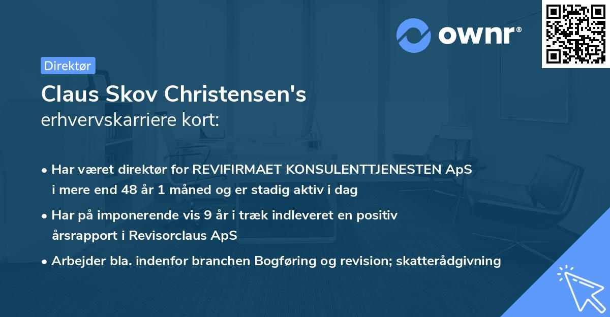 Claus Skov Christensen's erhvervskarriere kort