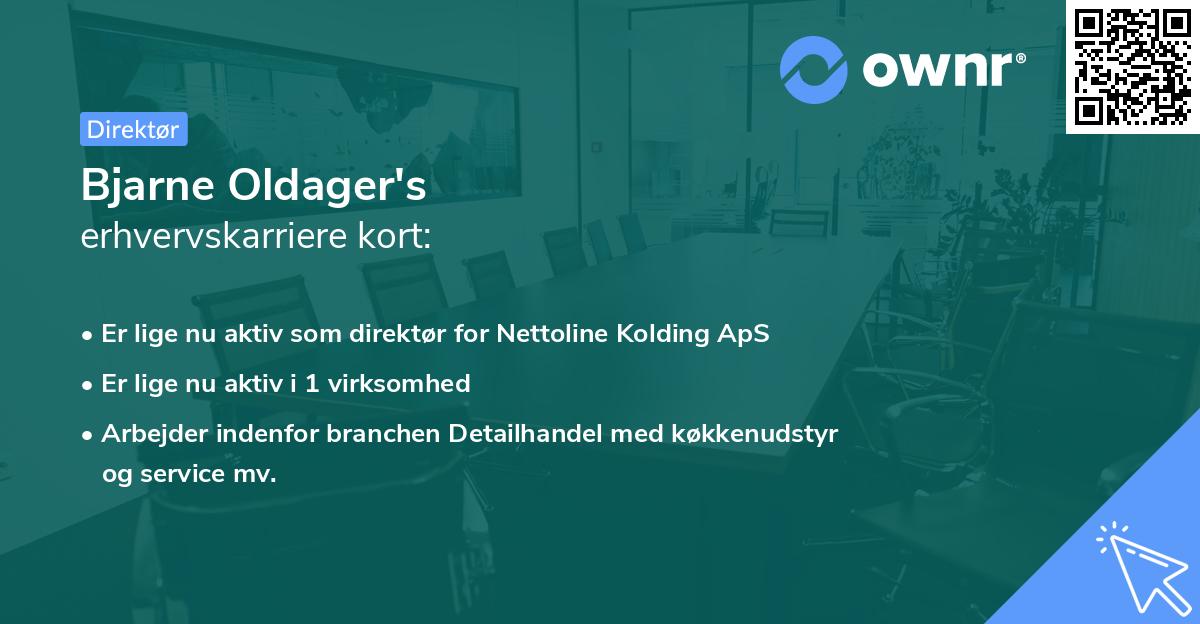 Bjarne Oldager's erhvervskarriere kort