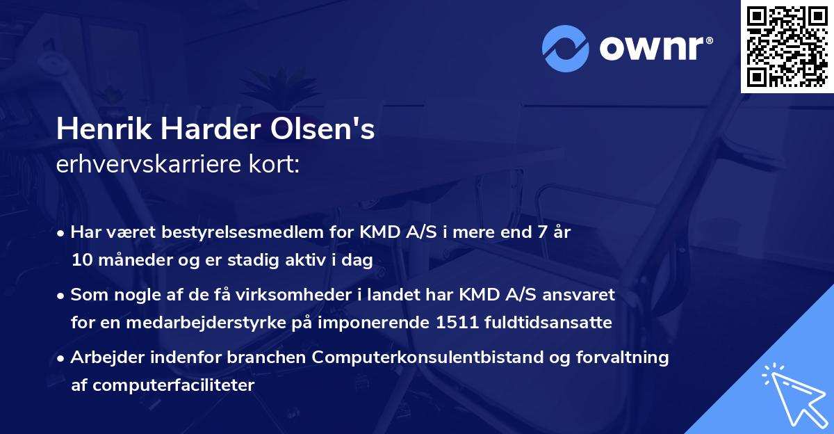 Henrik Harder Olsen's erhvervskarriere kort