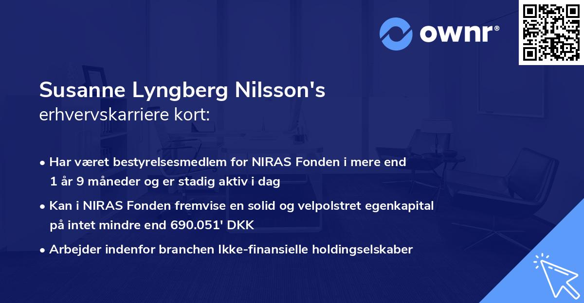 Susanne Lyngberg Nilsson's erhvervskarriere kort