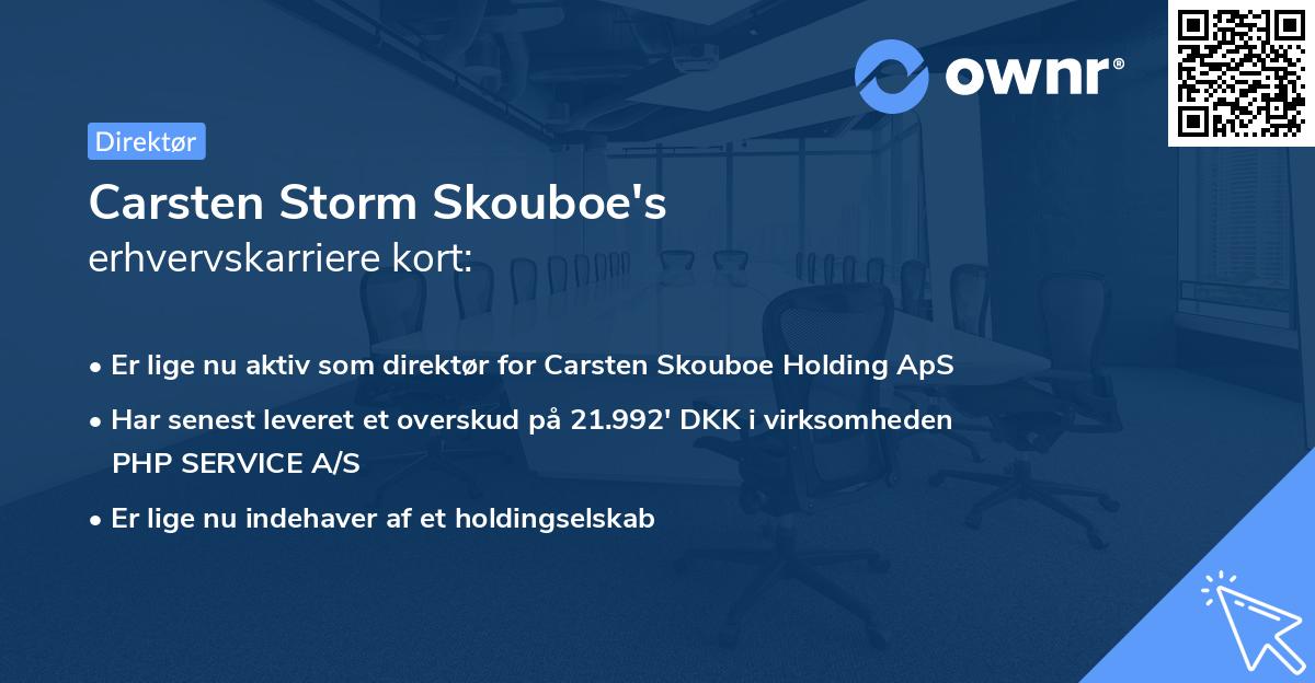 Carsten Storm Skouboe's erhvervskarriere kort