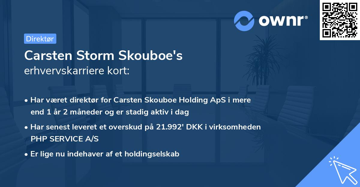 Carsten Storm Skouboe's erhvervskarriere kort