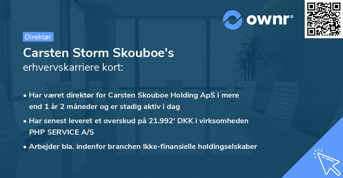 Carsten Storm Skouboe's erhvervskarriere kort