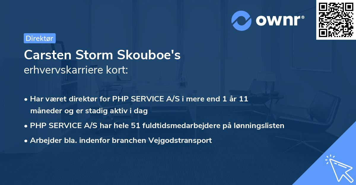 Carsten Storm Skouboe's erhvervskarriere kort
