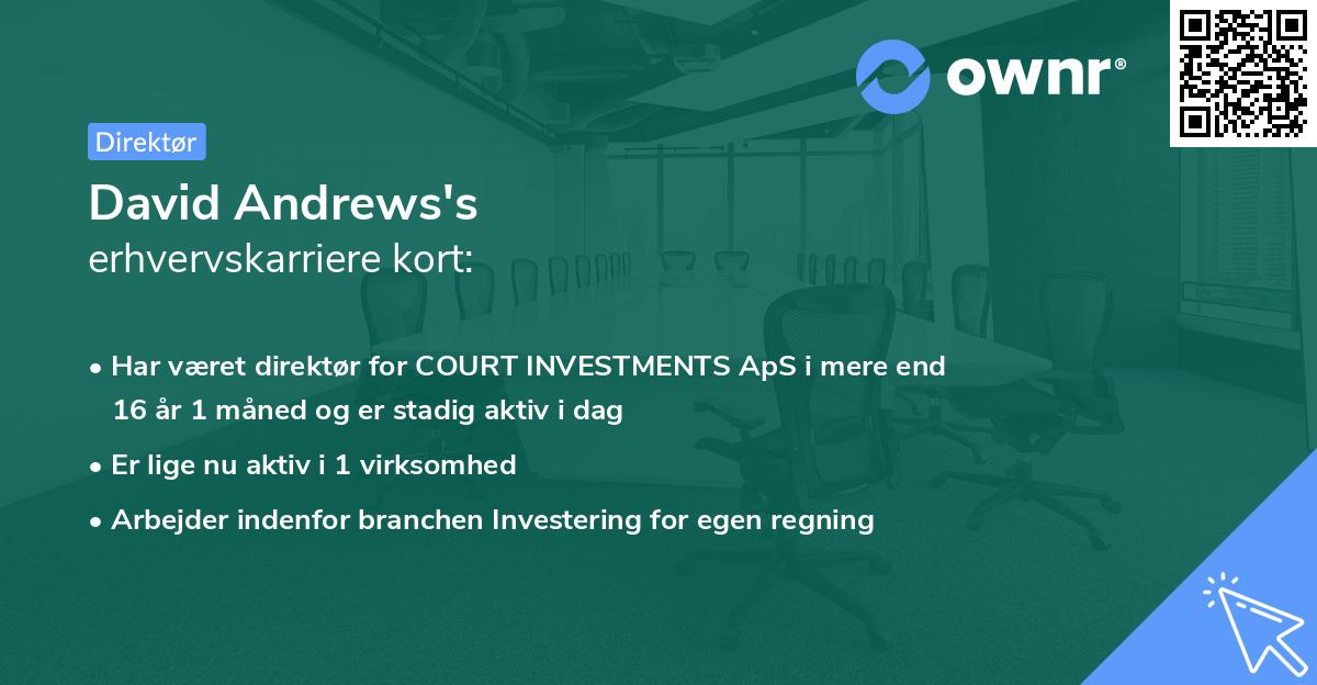 David Andrews's erhvervskarriere kort