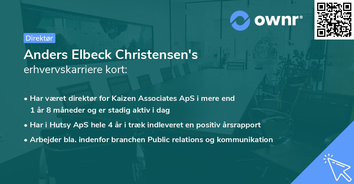 Anders Elbeck Christensen's erhvervskarriere kort