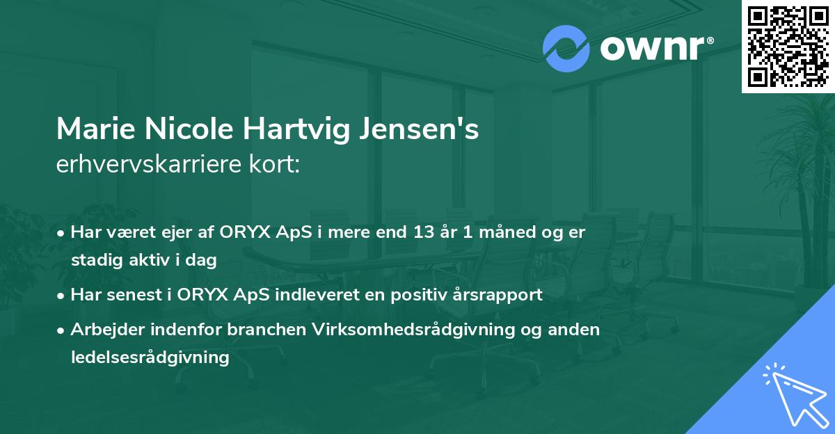 Marie Nicole Hartvig Jensen's erhvervskarriere kort
