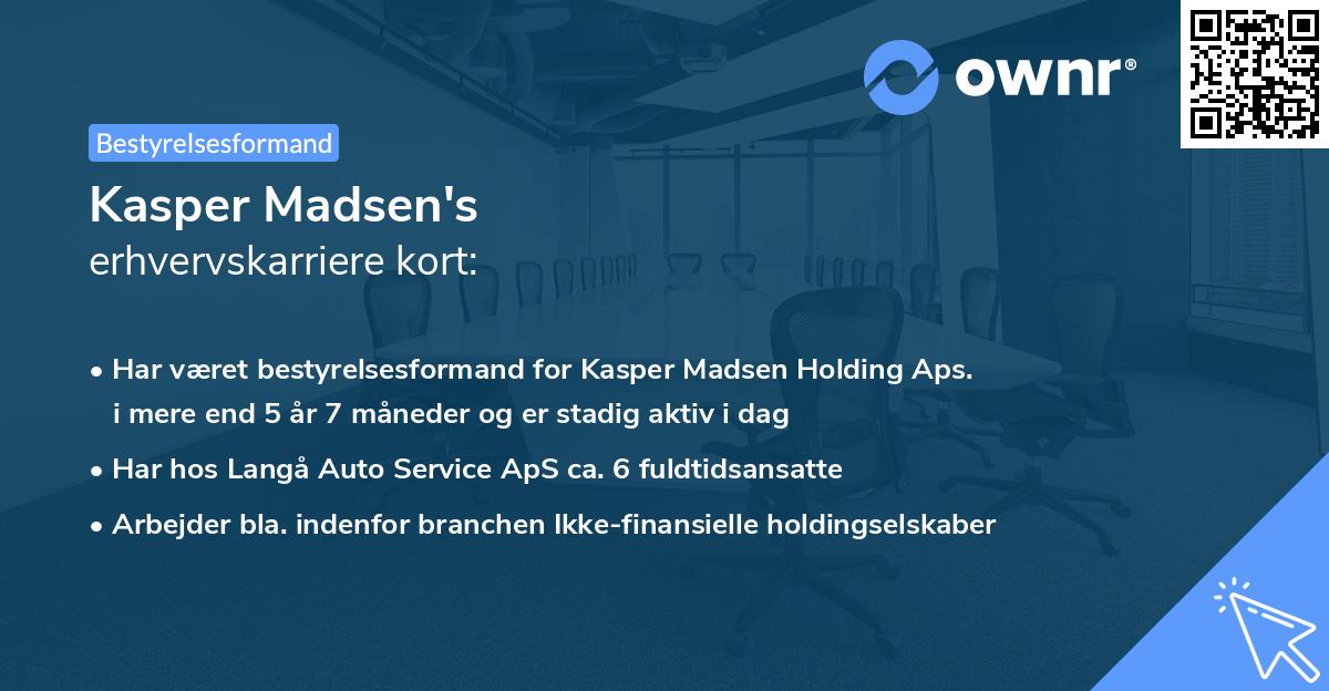 Kasper Madsen's erhvervskarriere kort