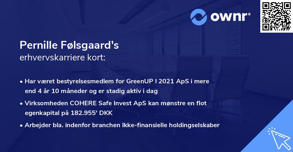 Pernille Følsgaard's erhvervskarriere kort