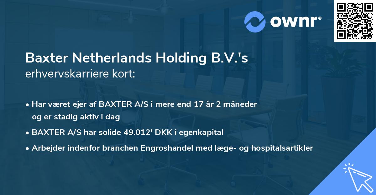 Baxter Netherlands Holding B.V.'s erhvervskarriere kort