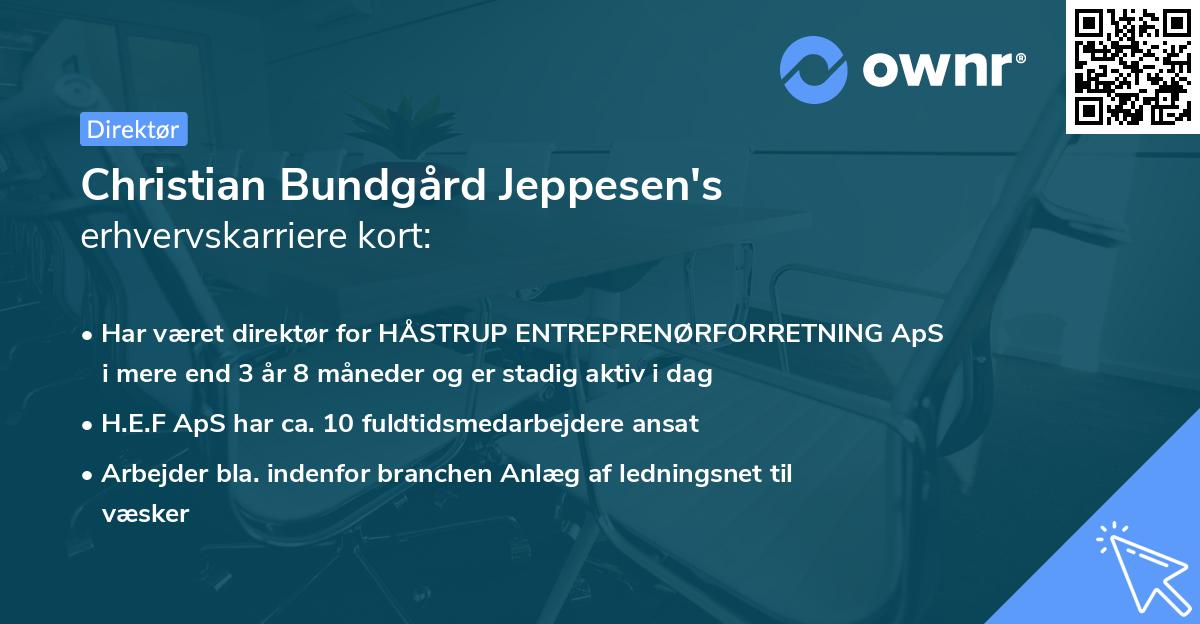 Christian Bundgård Jeppesen's erhvervskarriere kort