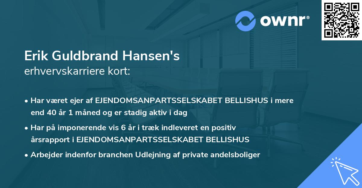 Erik Guldbrand Hansen's erhvervskarriere kort