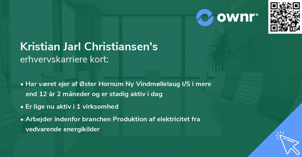 Kristian Jarl Christiansen's erhvervskarriere kort