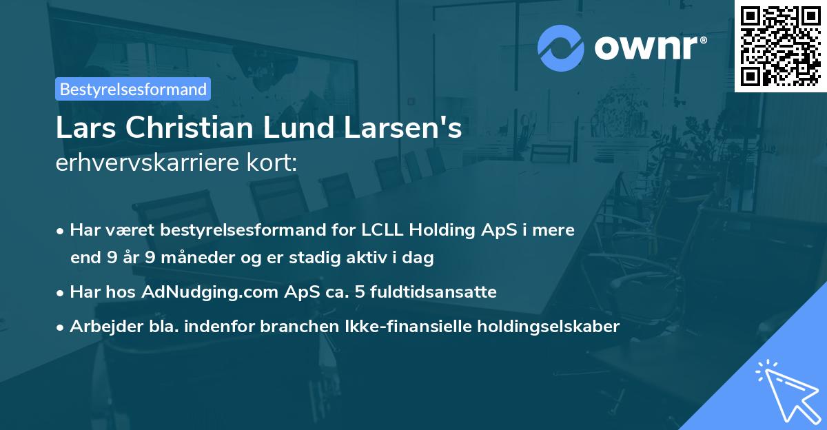 Lars Christian Lund Larsen's erhvervskarriere kort