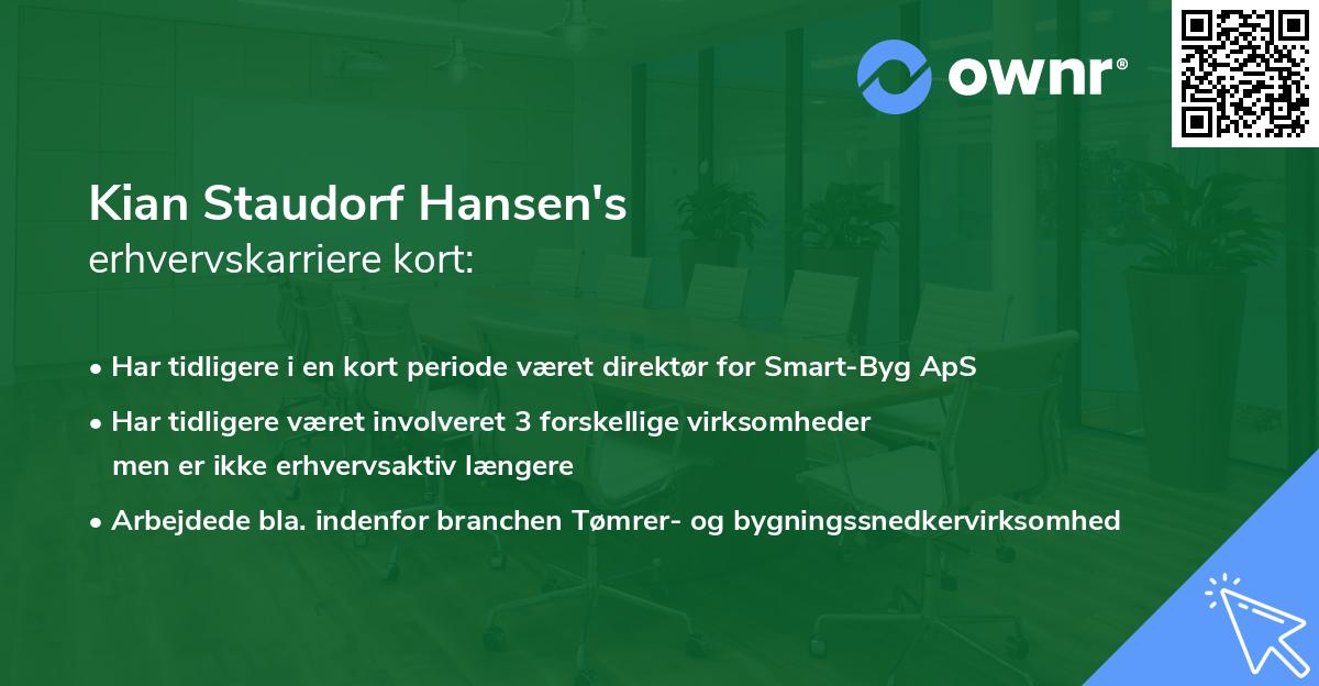 Kian Staudorf Hansen's erhvervskarriere kort