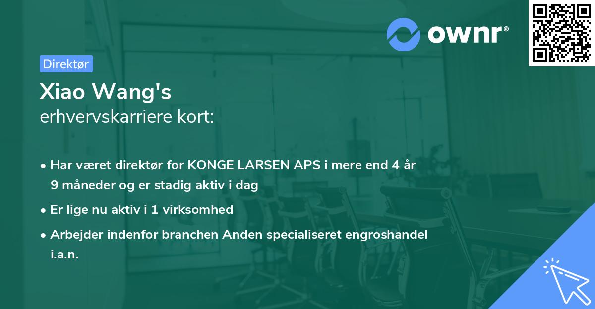 Xiao Wang's erhvervskarriere kort