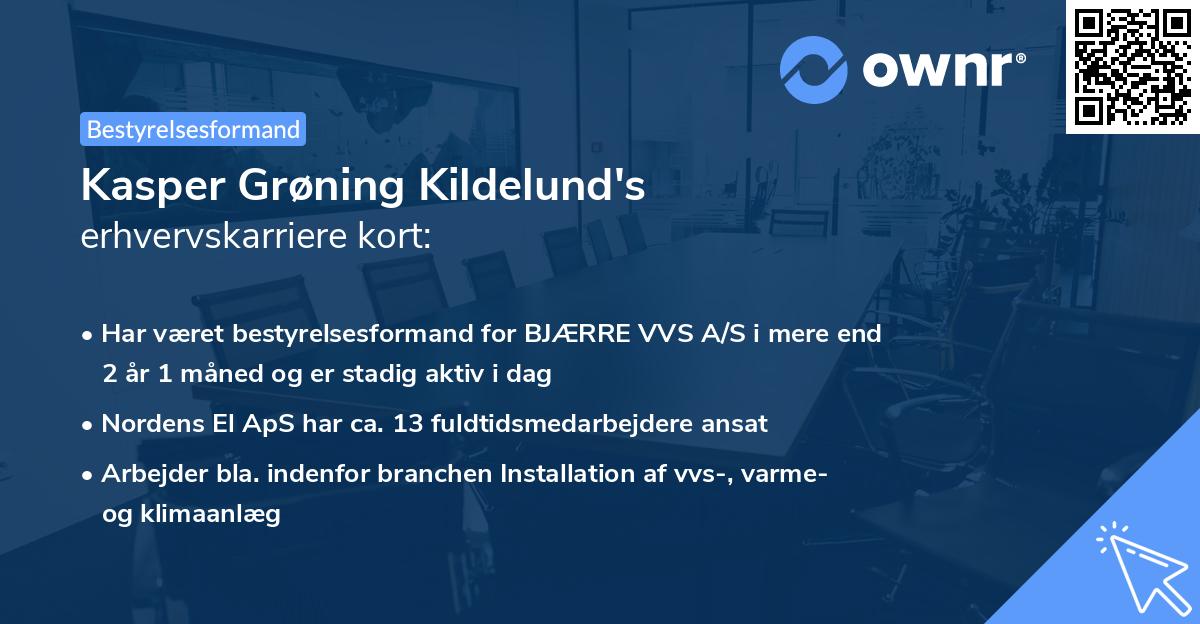 Kasper Grøning Kildelund's erhvervskarriere kort