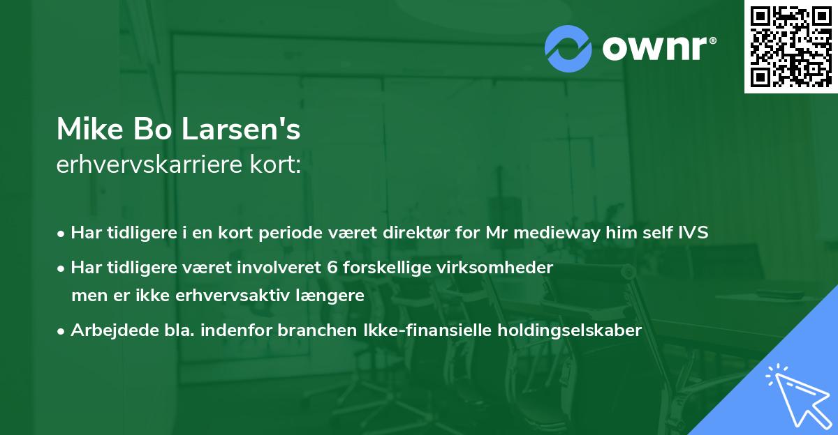 Mike Bo Larsen's erhvervskarriere kort