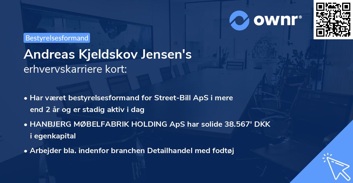 Andreas Kjeldskov Jensen's erhvervskarriere kort