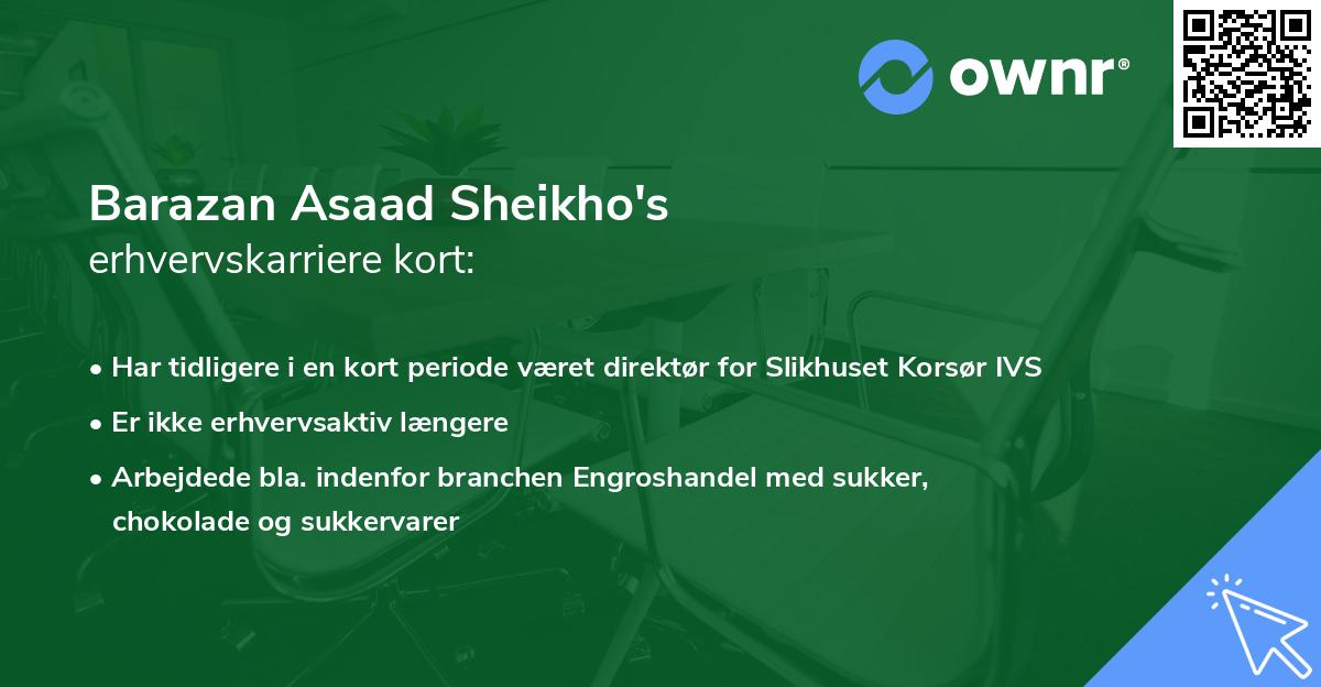 Barazan Asaad Sheikho's erhvervskarriere kort