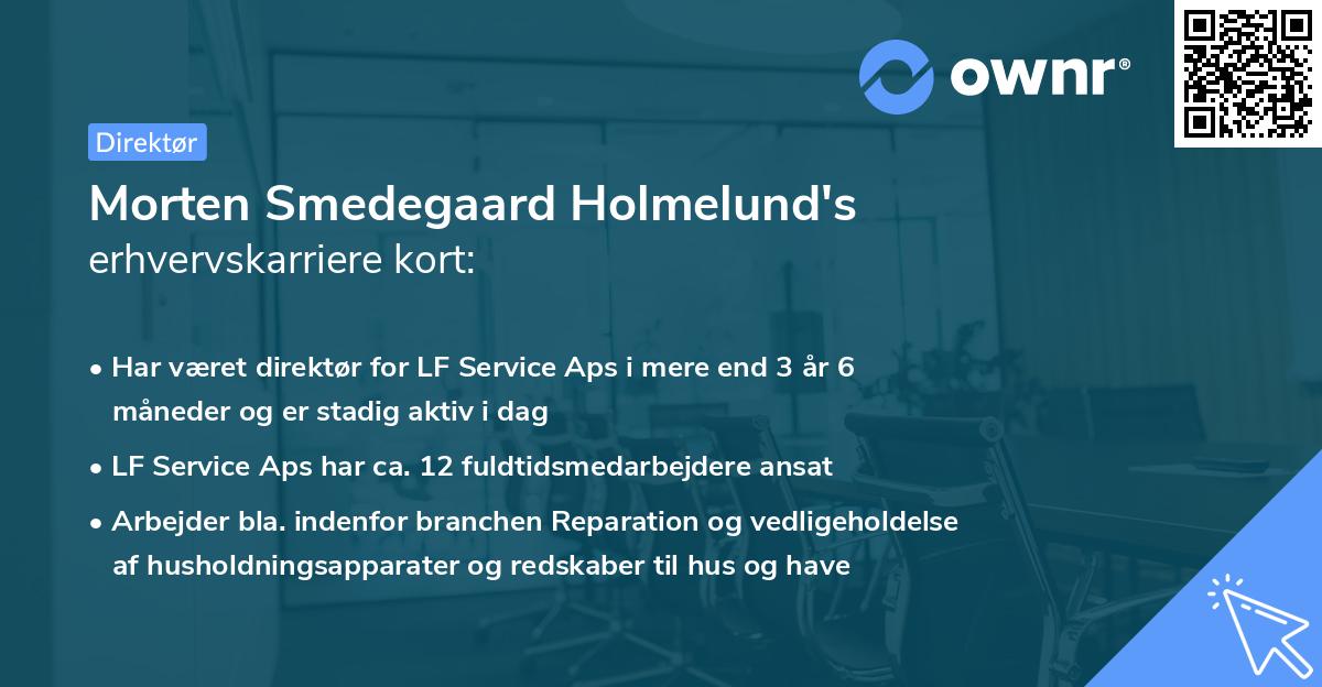 Morten Smedegaard Holmelund's erhvervskarriere kort