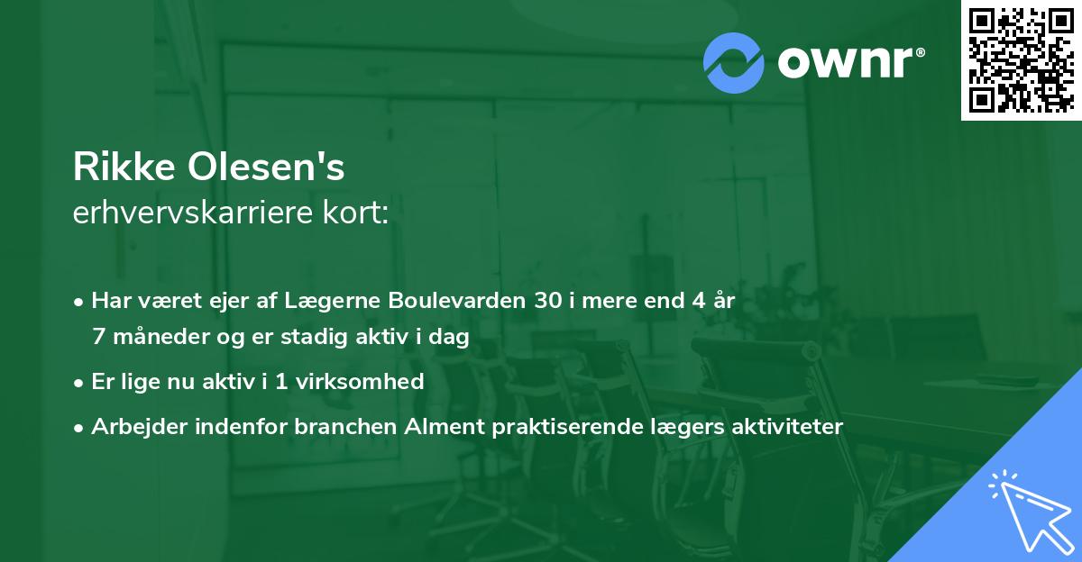 Rikke Olesen's erhvervskarriere kort