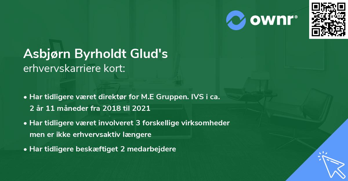 Asbjørn Byrholdt Glud's erhvervskarriere kort