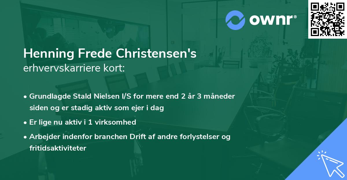 Henning Frede Christensen's erhvervskarriere kort