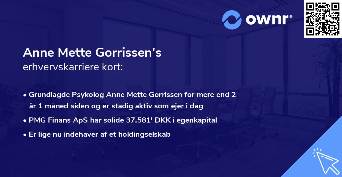 Anne Mette Gorrissen's erhvervskarriere kort