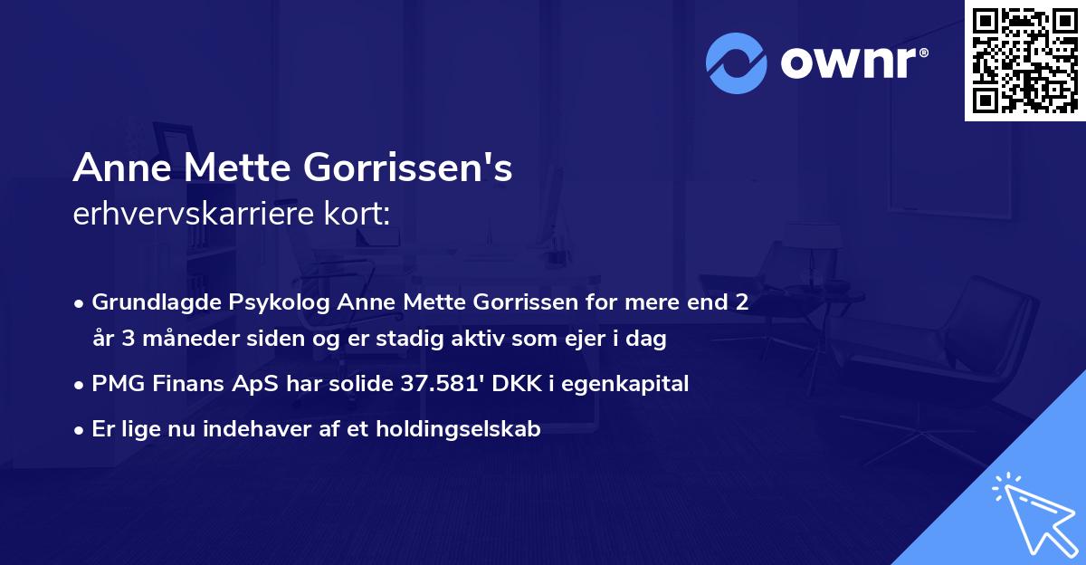 Anne Mette Gorrissen's erhvervskarriere kort