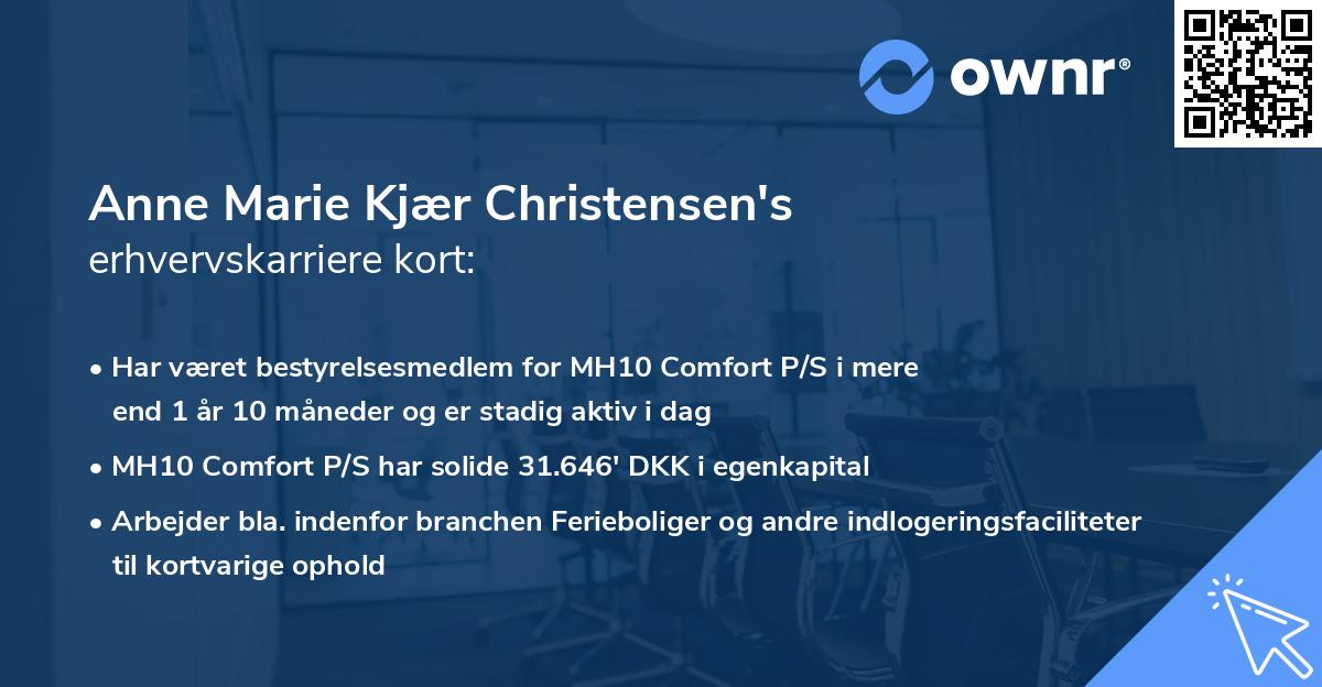 Anne Marie Kjær Christensen's erhvervskarriere kort